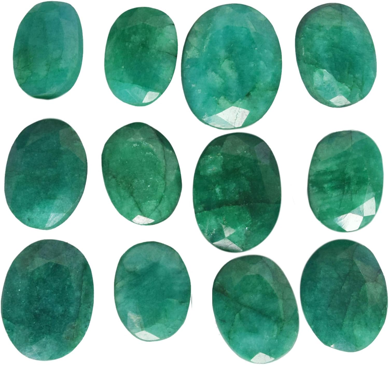 12 Pcs Natural Oval Cut Colombian Loose 
