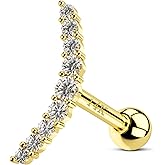 COCHARM 14K Real Gold Helix Earring Sud 16g Yellow Gold Cartilage Conch Piercing Jewelry Ball Screw 6mm 8mm 14KT Lobe Earring Stud for Women