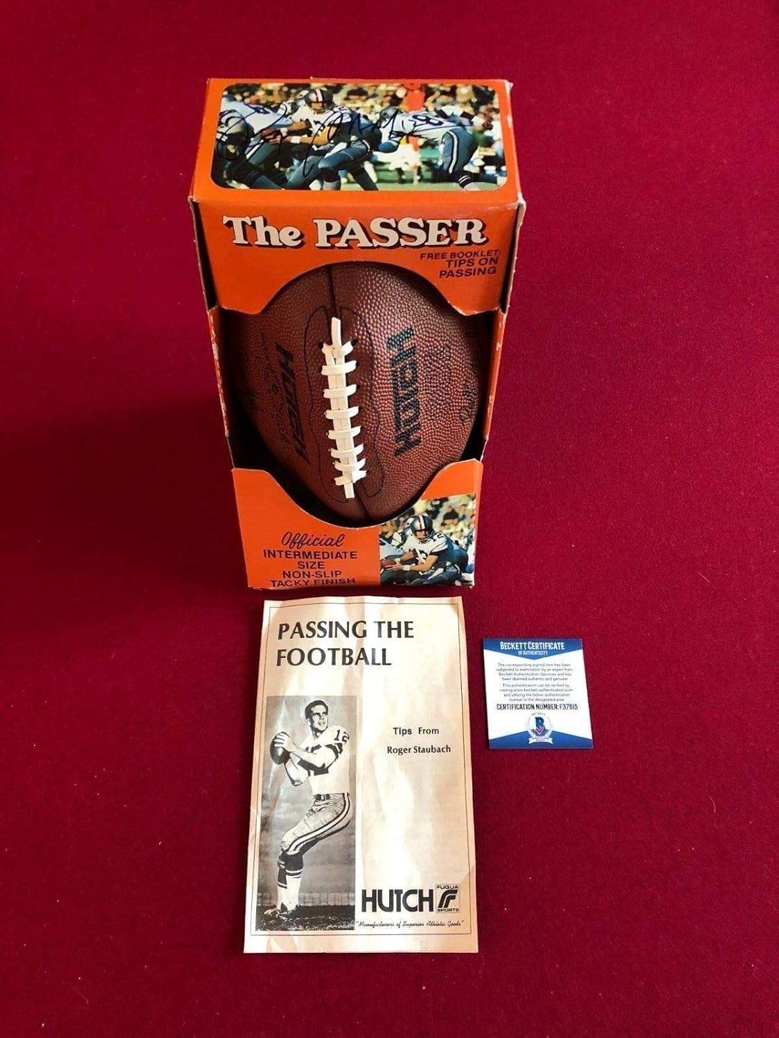 roger staubach autographed football