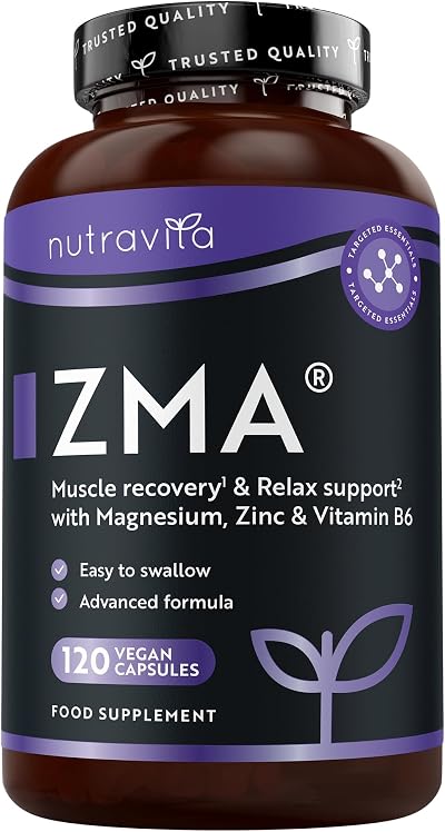 Nutravita ZMA High Strength 120 Vegan Capsules Test Booster Zinc Magnesium
