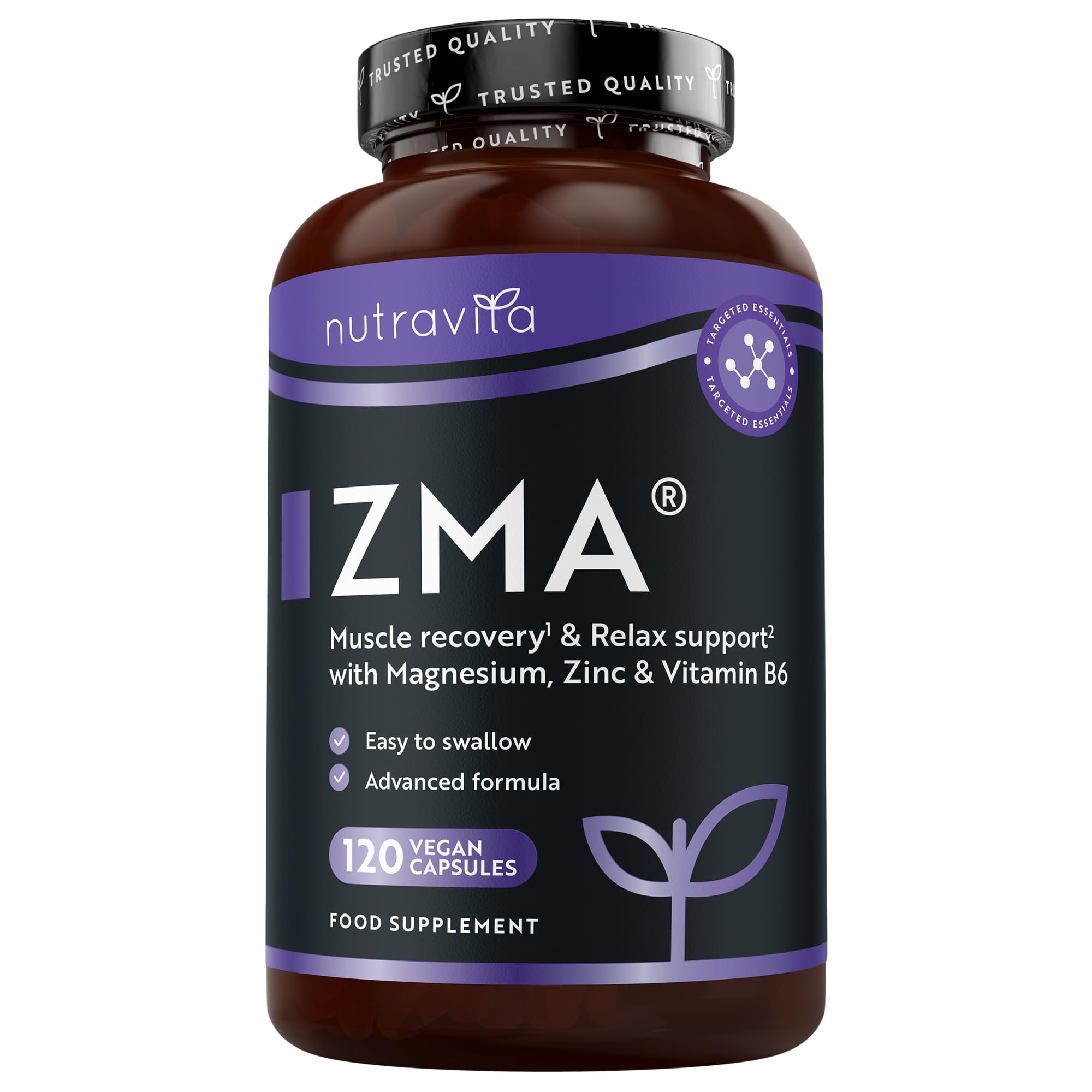 Nutravita ZMA High Strength - 120 Vegan Capsules - Test Booster - Contributes to Testosterone Levels, Normal Muscle Function & Energy Yielding Metabolism - Zinc Magnesium & Vitamin B6