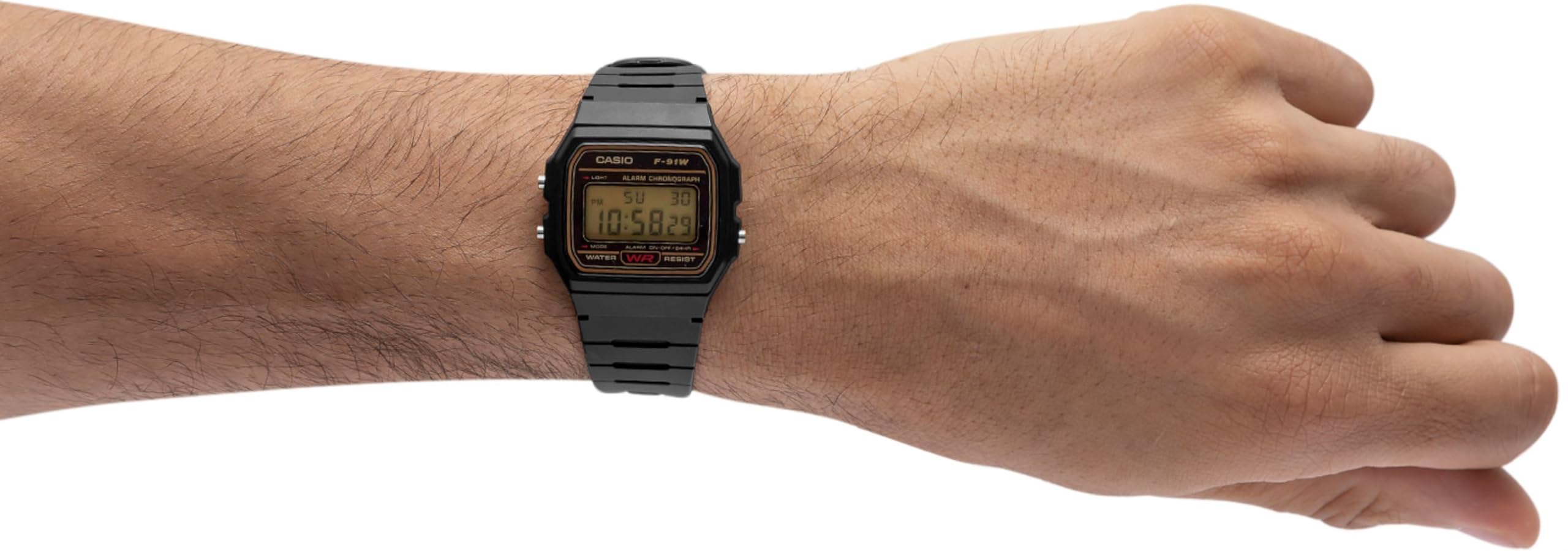 Casio Digital Watch with Black Resin Strap (F91WG-9QDF)