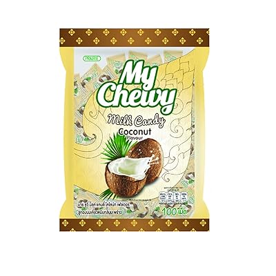 Haoliyuan Coconut Flavor Sweet Soft Chewy Milk Candy, 100 Pieces (13.4 oz)