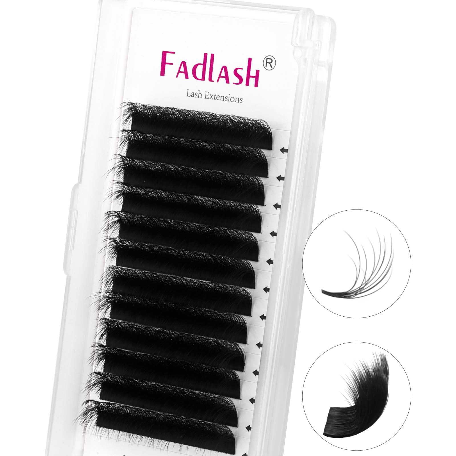 FADLASH Easy Fan Double Layer Lashes 0.05mm D Curl 13-18mm Longer Thicker Automatic Flowering Russian Volume Eyelash Extensions Tray DIY Kit — image 1