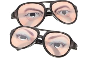 BESTonZON Funny Glasses 2Pcs Halloween Trick Toy Prank Eyeglasses for Parties Lightweight Novelty Props for Adults and Kids