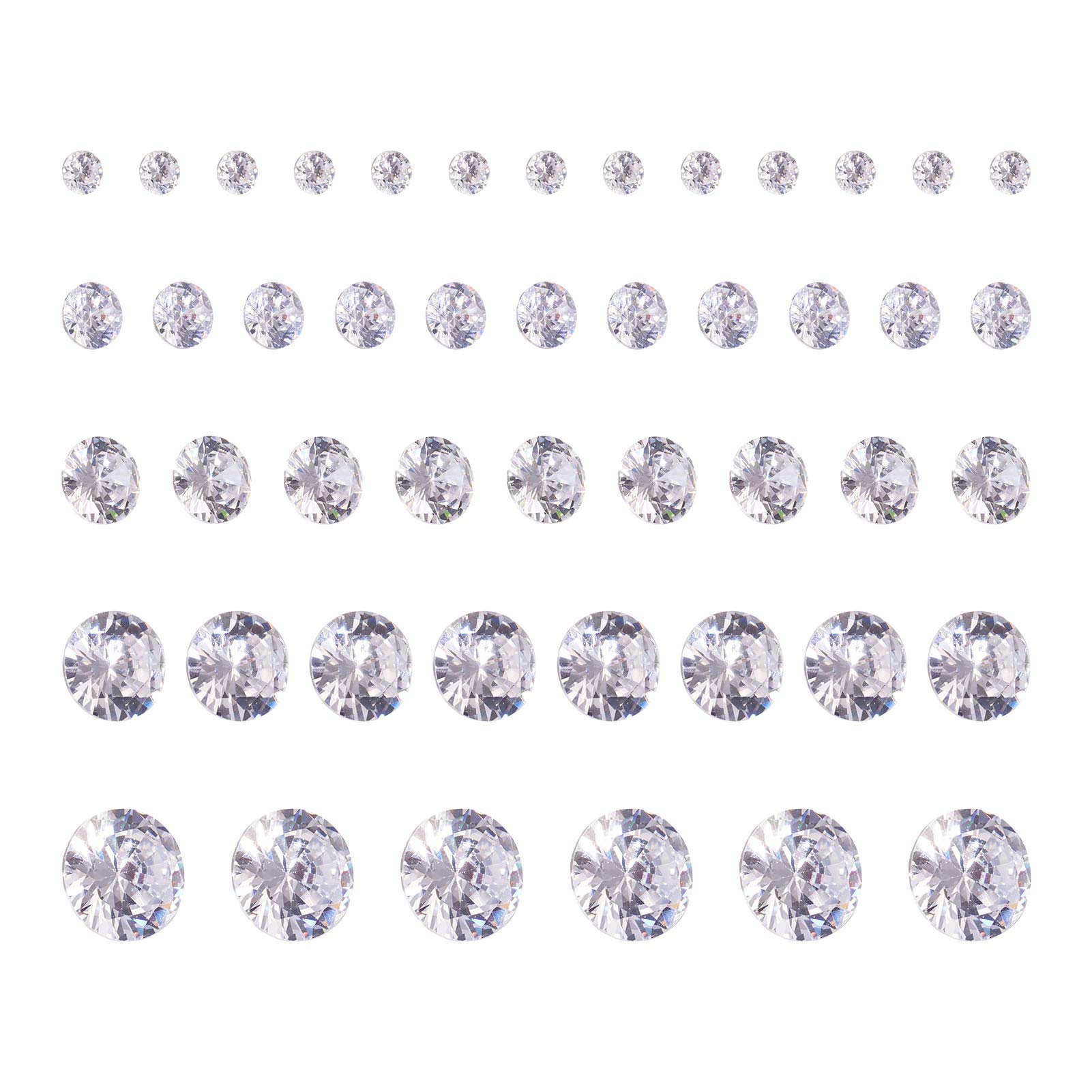 PandaHall 376pcs Faceted Clear Cubic Zirconia Stones Loose CZ Stones 2mm/3mm/4mm/5mm/6mm Grade A Rhinestone Cabochons Crystal Diamond Beads for Nail Art Craft Jewelry Making