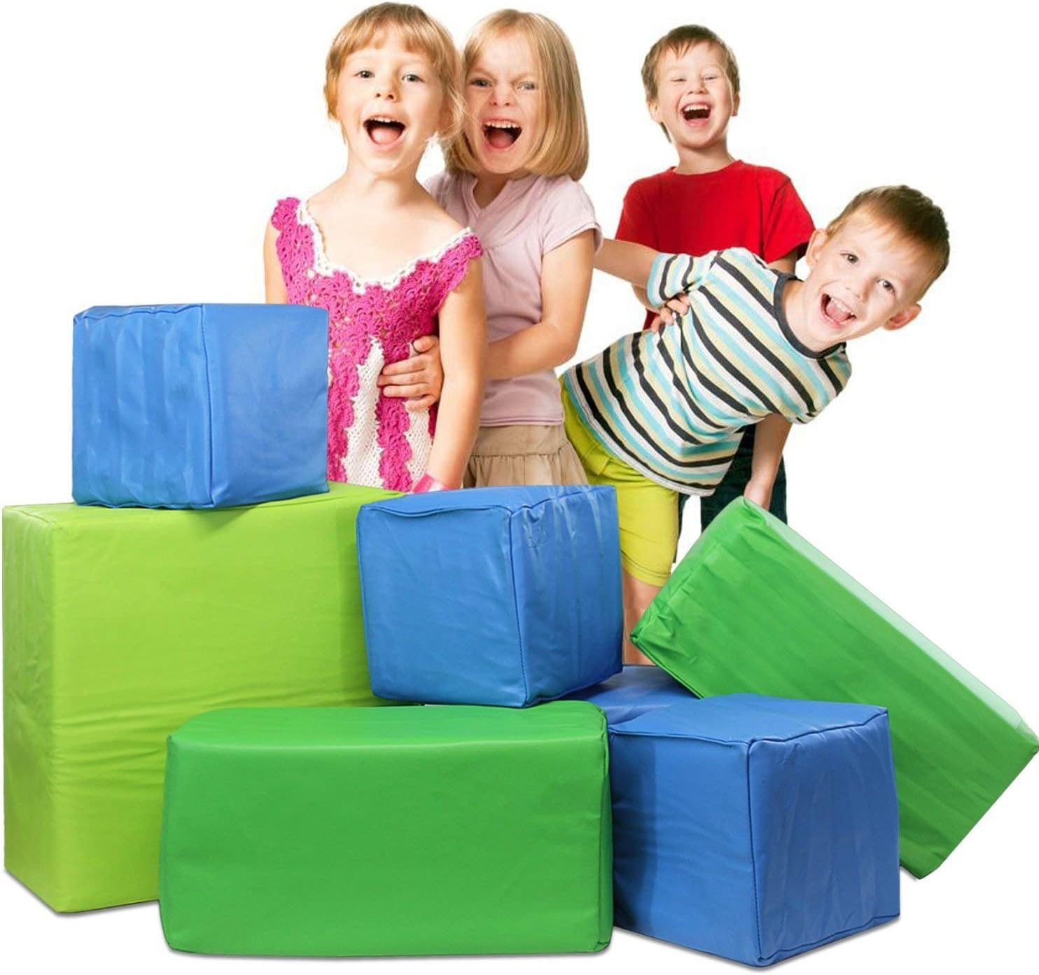 Weizzer Toys Memory Foam Soft Building Jumbo Blocks Set For Kids - 7Piece Bundle