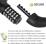 SPGOOD Bike Lock 830mm Heavy Duty 5-Digit Code Chain 14 Colors Dark Green view 3