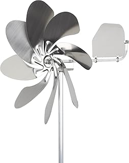 steel4you A1005 Windrad Windmühle Speedy28 Plus aus Edelstahl (28cm Rotor-Durchmesser), kugelgelagert, mit Windfahne (360° Grad drehbar) - Made in Germany
