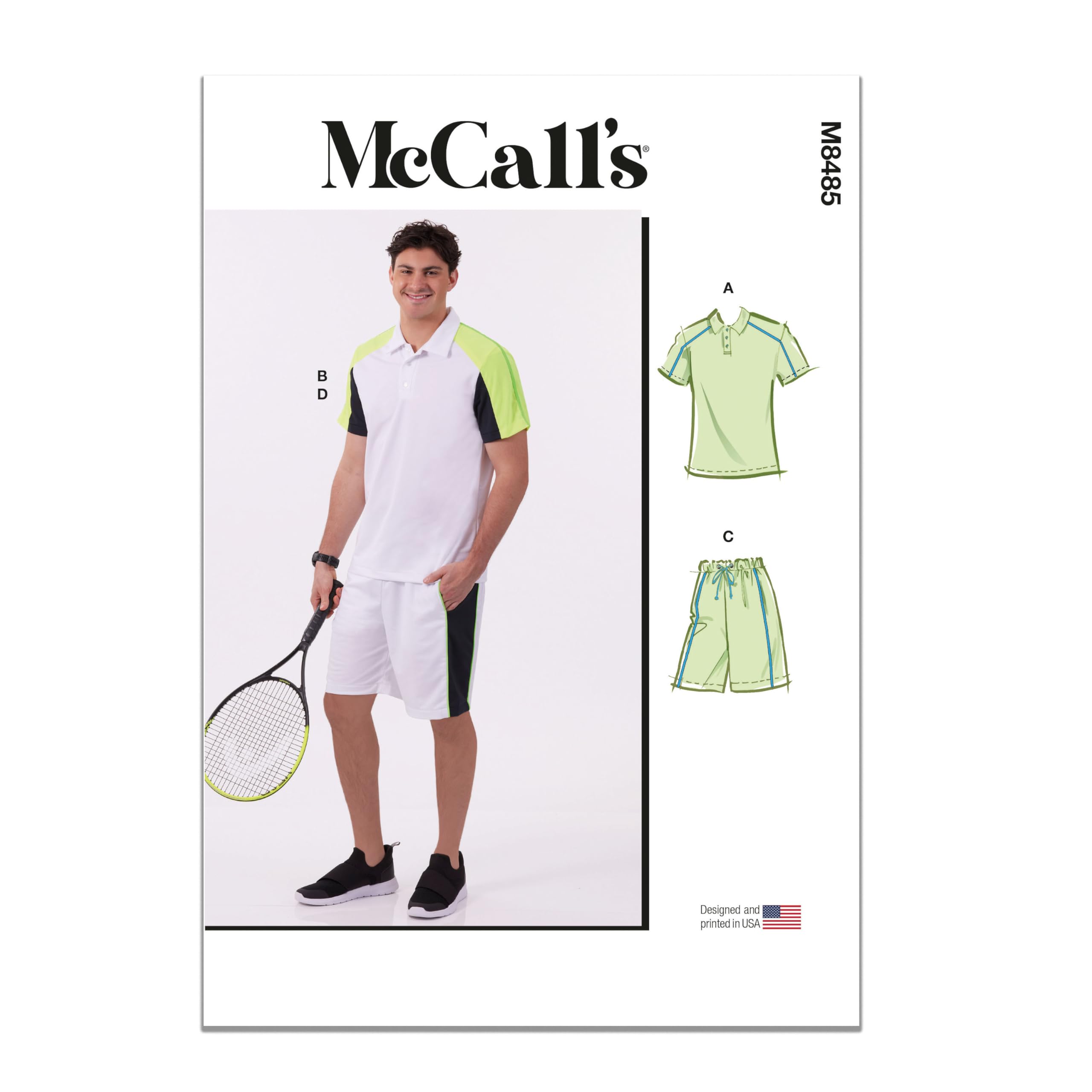 MCCALLS Sewing Pattern M8485BB Men's Knit Tops and Shorts BB (44-46-48-50-52)