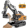 ID Gerilla Remote Control Excavator Toy, Present for Boys 4 5 6 7 8 9 10 11 12 13 Year Old, RC Construction Toys with Metal S