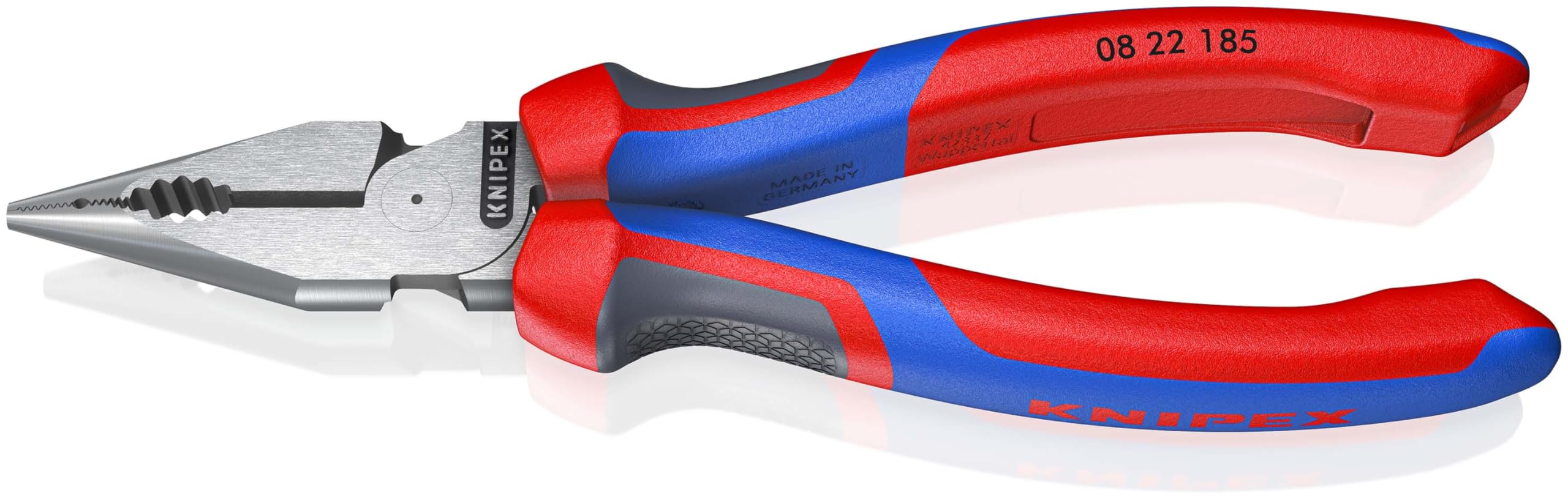 KNIPEX Needle-Nose Combination Pliers with Comfort Handles 185 mm, 08 22 185