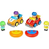 Amazon Basics Cartoon Race Car Toys, 2 Pack, Red/Yellow