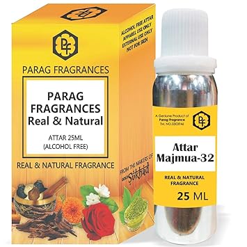 Parag Fragrances 25ml Majmua-32 Attar With Fancy Empty Bottle (Alcohol Free, Long Lasting, Natural Attar) Also Available in 50/100/200/500 pack