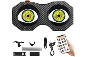 Dynamic Bicycle Tail Light with Animated Devil’s Eye Display, App Controlled 3D Demon Eye Bikes Taillight, USB Rechargeable B