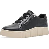 Clarks Women's Mykah Joy Platform Sneakers | Leather Upper, Platform-Inspired Sole, Lace-and-Zip Closure, Dual-Layer Lining, Flexible Thermoplastic Rubber Sole Traction