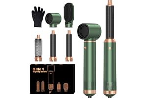 OKWRAP 5 in 1 Blow Dryer Brush, Upgrade Hair Dryer Brush Set Negative Ion Air Styler Curling Wrap Air Curler, Hot Air Brush Curling Iron Hair Styling Tools As A Gift for Straight/Curl/Dry/Smooth