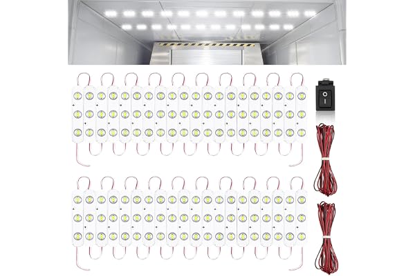Linkstyle 120 LEDs Van Interior Light Kits, 12V 40 Modules Lights Strip Ceiling Lamp with Switch, Super Bright 12V Christmas