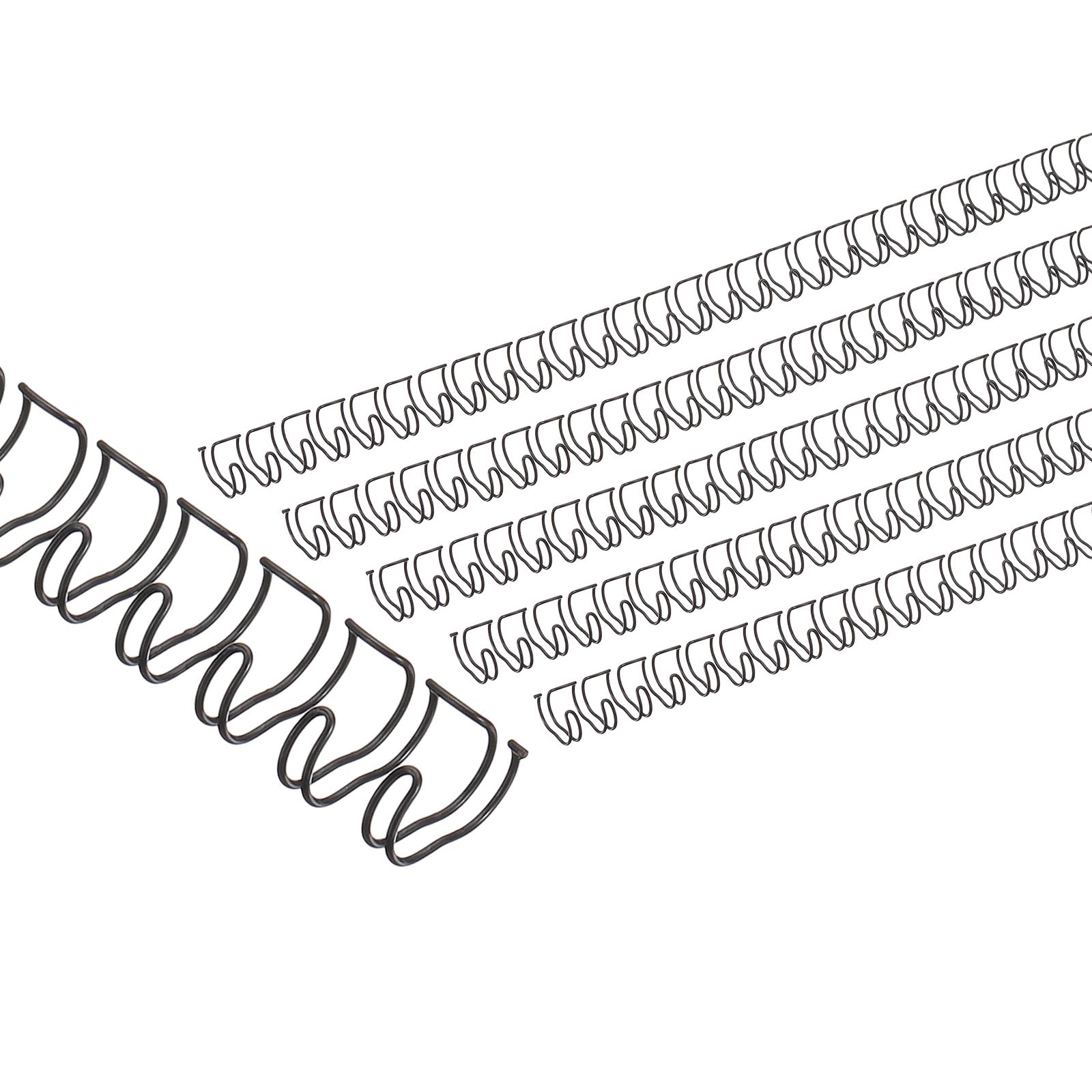 PATIKIL 8mm (5/16") Double Loop Wire Binding Combs, 50 Pcs Metal Twin Loop Binding Coils 40 Sheet Capacity 3:1 Pitch 32 Ring Binding Spines, Black
