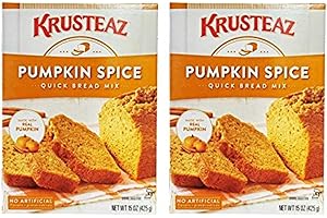 Krusteaz Baking Mix, Pumpkin Spice Quick Bread Mix, Made with Real Pumpkin & No Artificial Flavors, 15 Ounce Box (Pack of 2)