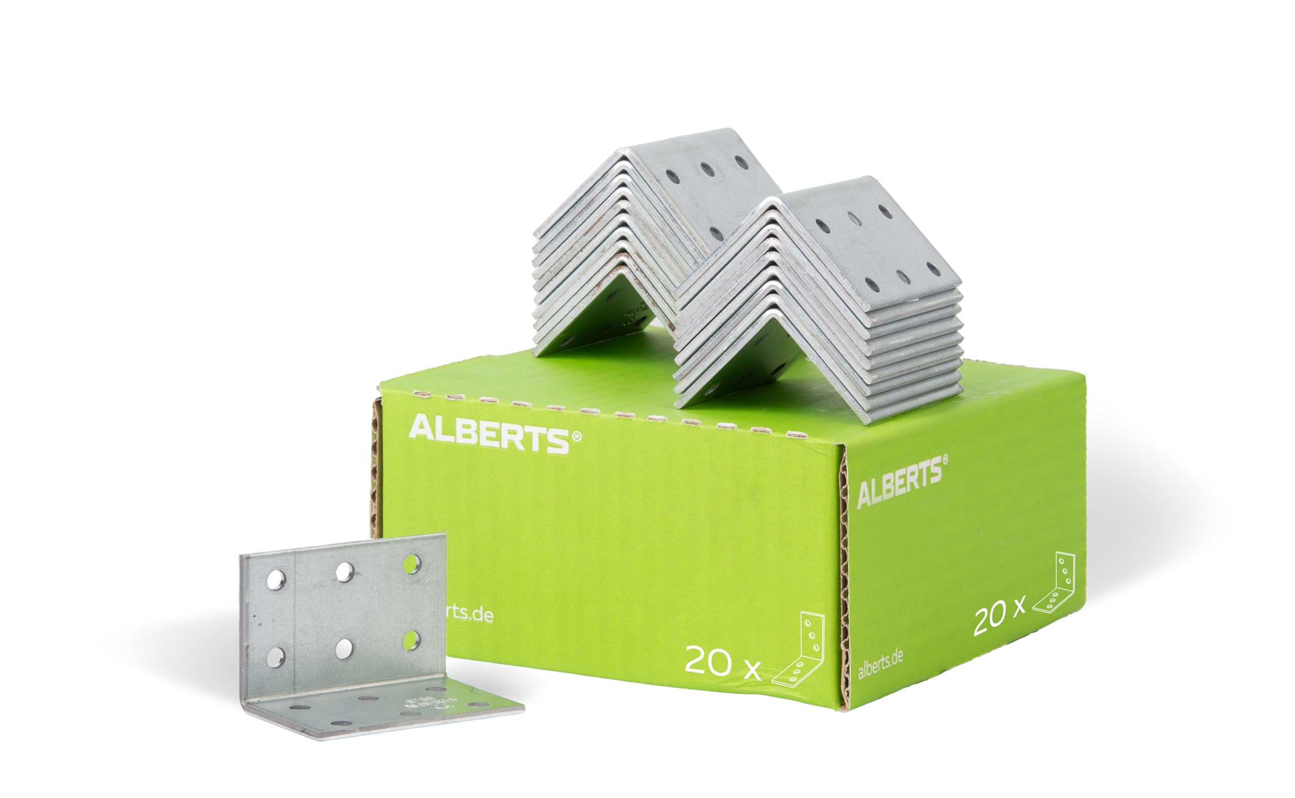 Perforated Plate Angle Bulk Pack Sendzimir-Galvanised 40 x 40 x 60 mm / 20 STK.