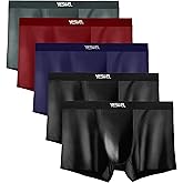 YESWEL Satin Mens Boxer Briefs, Breathable Ice Silk Feeling Underpants, Nylon Trunks, Seamless Underwear for Men 5 Pack