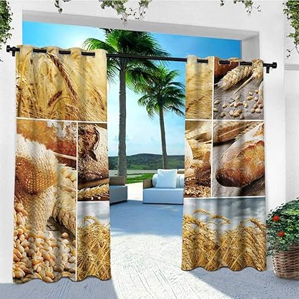 Amazon Com Leinuoyi Harvest Outdoor Curtain Panel Design