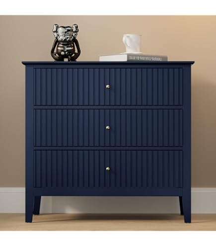 amazon blue dresser Amazon.com: Furniway Navy Blue Dresser for Bedroom, Modern Dresser with 3  Drawers and Smooth Slides, Wide Chest of Drawers with Golden Handles for  Bedroom, Living Room, Closet, 15.7