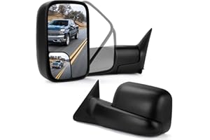 PERFIT ZONE Towing Mirrors Driver Passenger Side for 1994-2001 Dodge Ram 1500, 1994-2002 Ram 2500 3500 Manual Adjustable, Manual Folding, Pair Set, Black