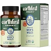 EarthFirst Organic Men’s Multi Once Daily, Whole-Food Multivitamin with 19 Vitamins & Minerals for Energy, Heart, Bone Strength, Prostate & Immune Support, Vegan, Non-GMO, 60 Count