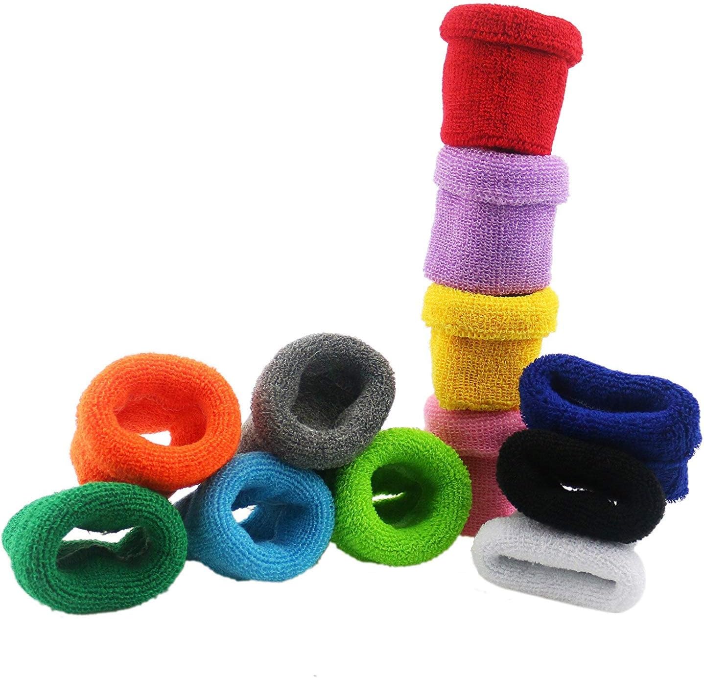 12 Pairs of Different Color Cotton Sweat Sports Basketball Wristband (Wristband C)