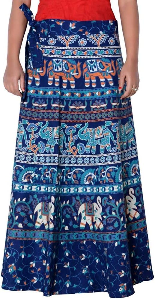 UniqueChoice Printed Cotton Wrap Around Skirt for Women's
