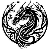 RESACO Metal Dragon Wall Art Dragon Wall Decor Western Room Decor Man Cave Decorative Dragon Head Wall Mount Dragon Lover Gifts