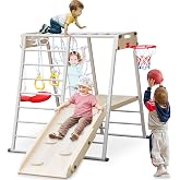 Kids Playground Indoor Playset with Slide, Swing Set &amp; Climbing Toys | 9-in-1 multifunctional playset| safety first &amp; sturdy construction|sensory comprehensive training| product certification