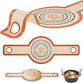 Silicone Bread Sling Dutch Oven - Best Japan Silicone. Non-Stick & Easy Clean ReusableBread Baking Mat. With Extra Long Handles Bread Baking Sheet Liner, 1 Orange pcs for Transferable Dough