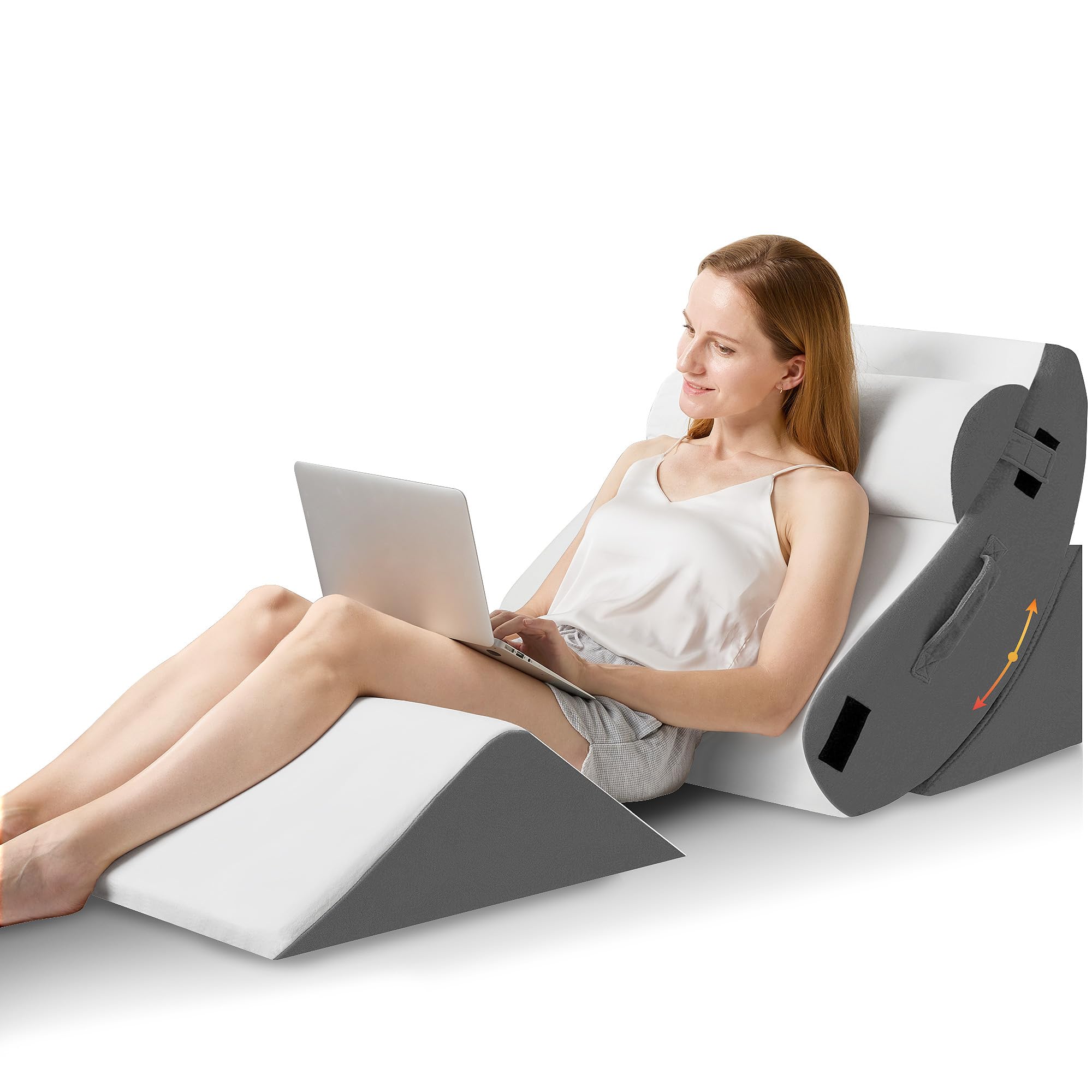 Photo 1 of HABUTWAY 4Pcs Orthopedic Wedge Pillow, Bed Pillow for Sleeping, Post Surgery Foam Wedge Pillow for Back Pain Relief, Triangle Adjustable Support Pillow with Machine Washable Cover, Dark Grey