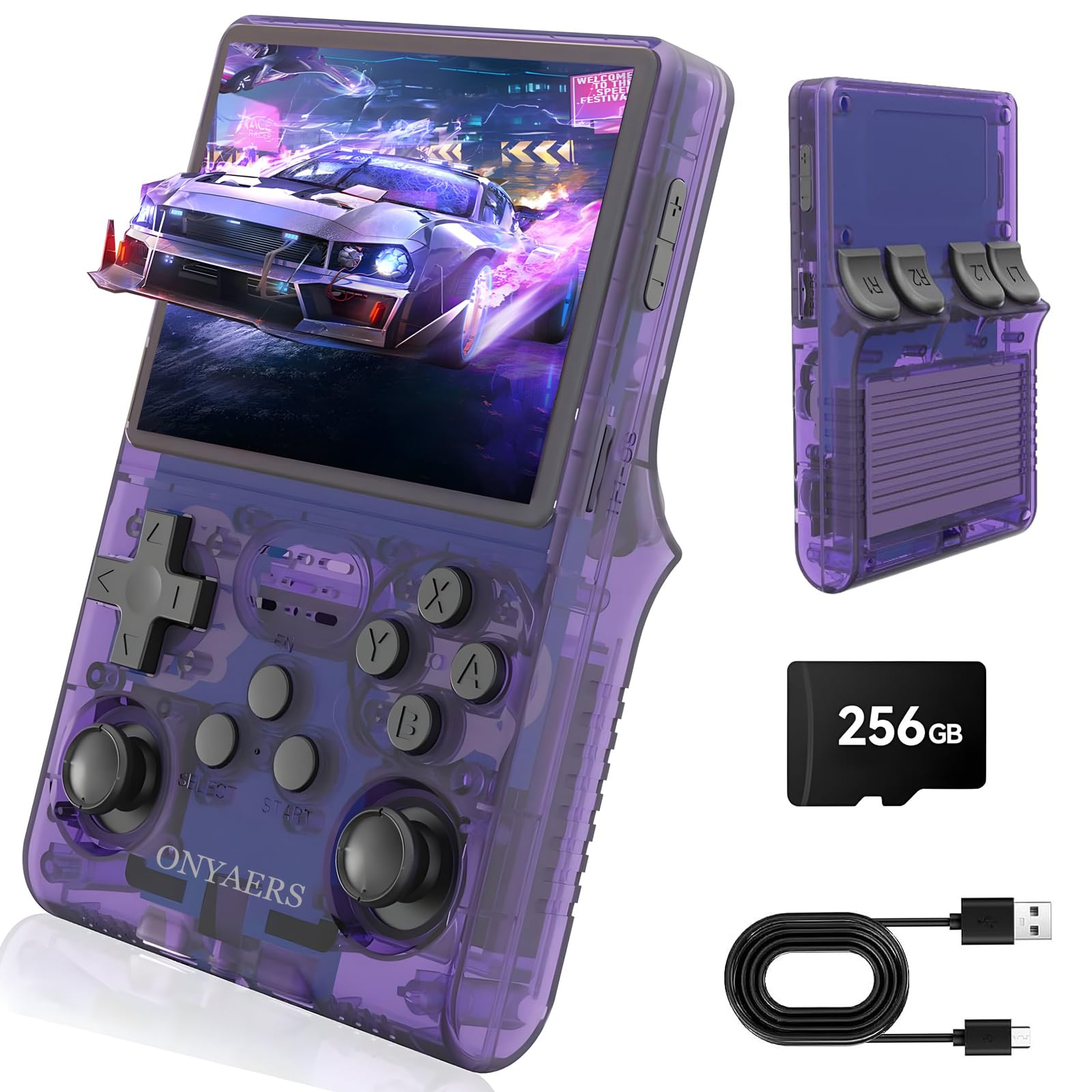 Photo 1 of ***PARTS ONLY** ONYAERS R40S Pro Retro Handheld Game Console | Portable Retro Gaming Console Built-in 30,000 HD Video Games | 3.5 Inch IPS Screen | 20+ Classic Emulators | 256GB Memory Card
