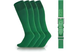 VONMELLI Youth Baseball Socks and Belt Combo, Elastic Softball Belt and Socks for Boys and Adult (2 Pairs of Socks & 1 Belt)