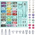 LYNDA Plastic and Metal Snap Buttons with Snaps Pliers Set,300 Sets Plastic and Metal Snap Buttons for Sewing and Crafting (Green)