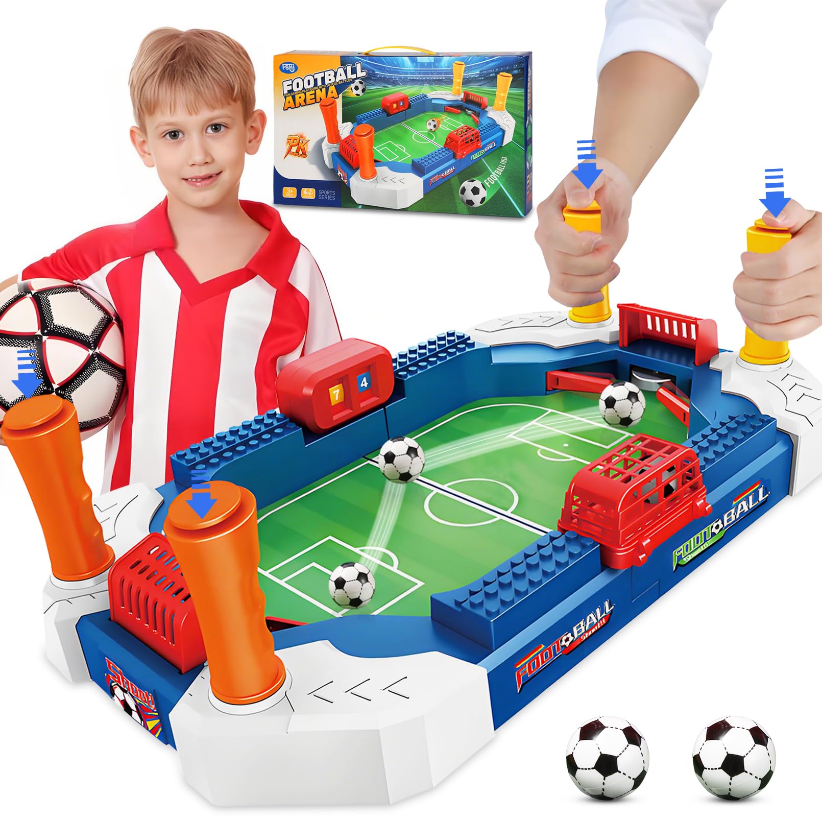 Photo 1 of Foosball Table Soccer Board Game for Kids, Mini Football Games Set Gifts Toys for Indoor Sports Family Playroom Party Game Interactive Birthday Sports Gift for Boys Girls 3 4 5 6 7 8-12