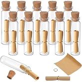 Shimmeroo 110Pcs Mini Scroll Paper with Drift Bottle,Message in a Bottles | Mini Parchment Paper for Writing Wishes Messages Birthdays Anniversaries Celebrations Couples