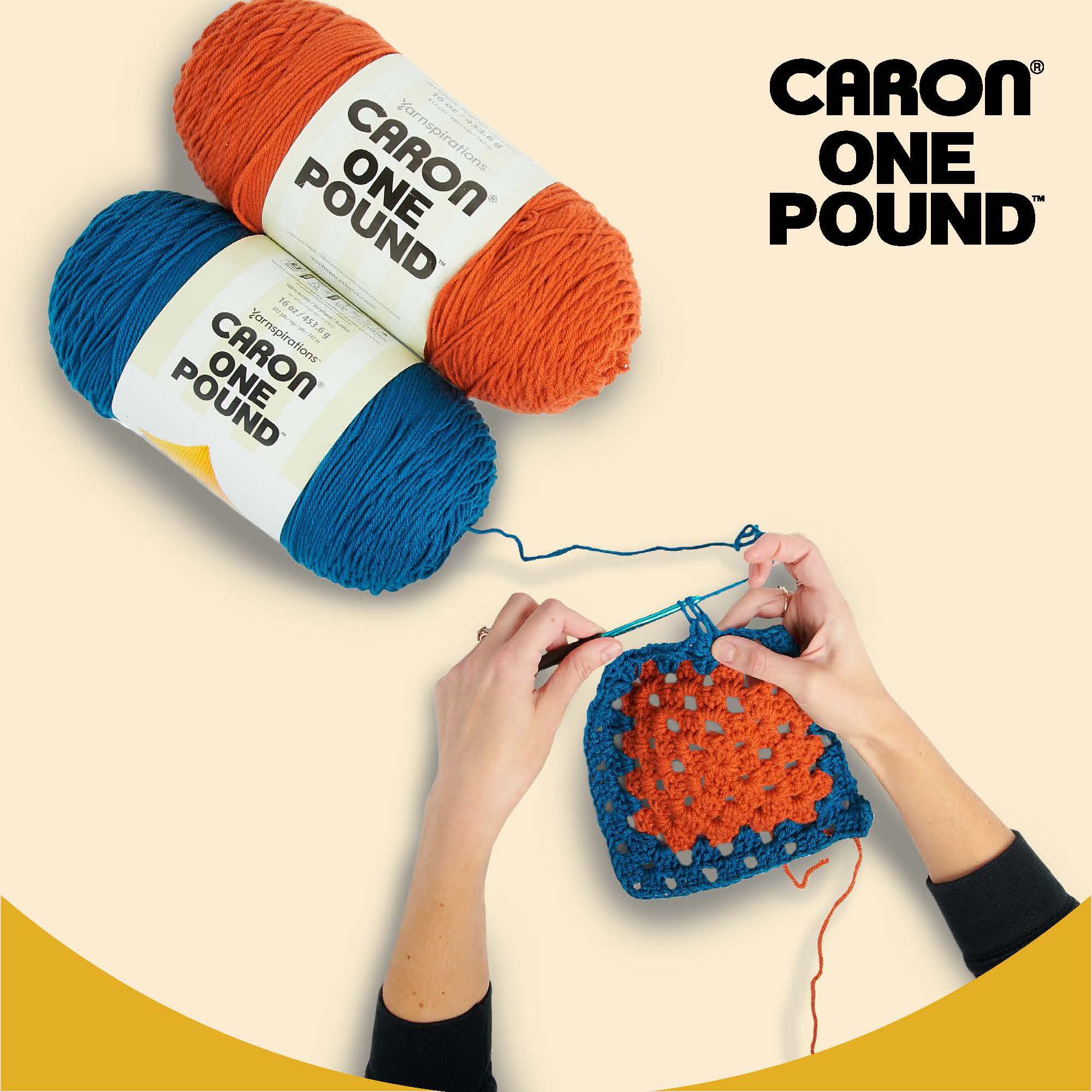 Caron One Pound Off White Yarn - 2 Pack of 454g/16oz - Acrylic - 4 Medium (Worsted) - 812 Yards - Knitting/Crochet