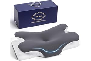 Vipfree Cervical Cooling Ergonomic Pillow, Adjustable Ergonomic Memory Foam, Cervical Support & Relieves Neck and Shoulder Pain, Orthopedic Pillow for All Sleep Positions
