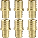 SUNGATOR (6-Pack) PEX 1 Inch x 3/4 Inch Reducing Coupling, Pex Crimp Pipe Fitting, No Lead Brass