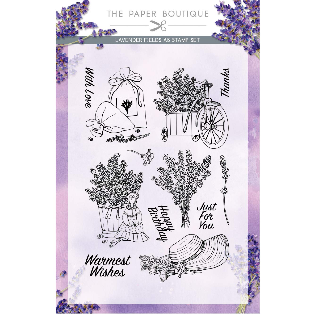 Paper Boutique Lavender Fields-Stamp Set, Purple, A5