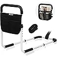 Bed Rails for Elderly Adults, Adjustable Bed Assist Bar for Seniors, Medical Bed Safety Rail with Storage Bag and Fixing Strap, Portable Bed Cane Fit King, Queen, Full, Twin, Medium, Black