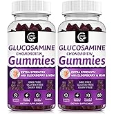 GORNVB Glucosamine Chondroitin Gummies with MSM & Elderberry Extra Strength - Flexibility Support, Antioxidant Immune Support Supplement for Adults, Men & Women - 60 Chondroitin Gummies (2 Pack)