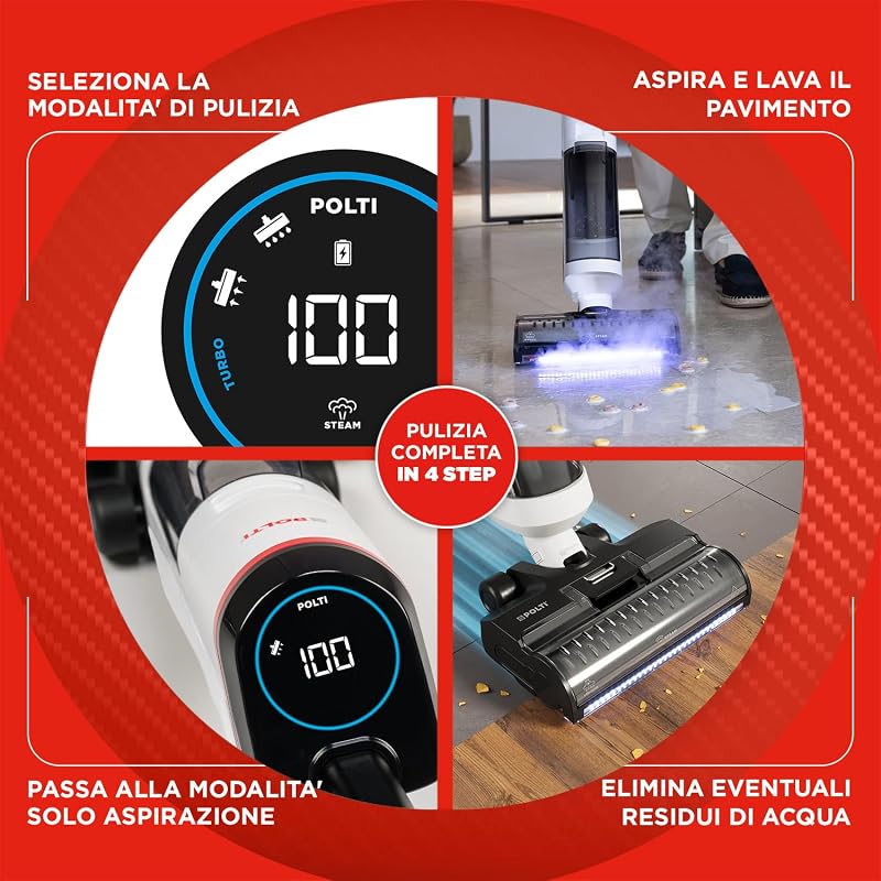 Rollysteam WD50C Cordless, Lavapavimenti e Aspirapolvere