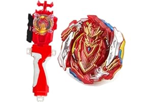 SUPERBLADE Blade Toy Set Battling Game Sparking Launcher Grip Bey Battling Top Burst Booster B-129 CHO-Z Achilles.00.Dm Left Right Launcher Evolution Play Blades Game Toy Set Gift for Boys 4-12+