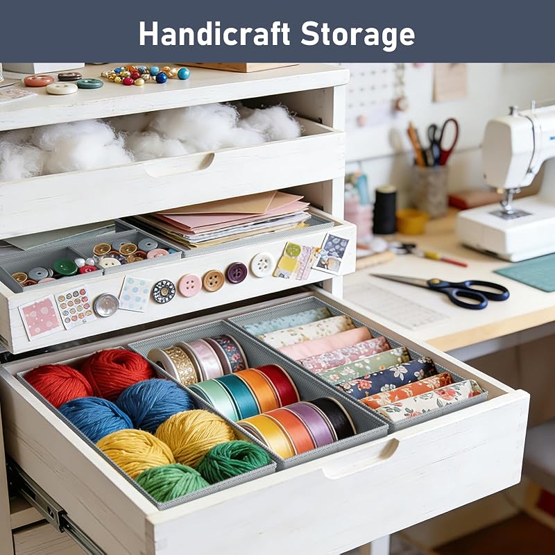 12er Schubladen Ordnungssystem Schubladen Organizer, Faltbare Aufbewahrungsbox Stoff, Unterwäsche Organizer, Organizer Kleiderschrank für Kleidung, BHS, Socken, Krawatten — Foto 7 von 7